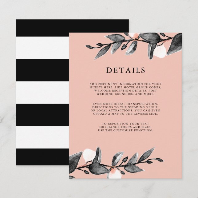 Moonlight Bloom | wedding guest details pink Invitation (Front/Back)