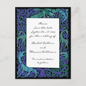 Moonlight Blue Celtic Save The Date Announcement by CelticDreams at Zazzle