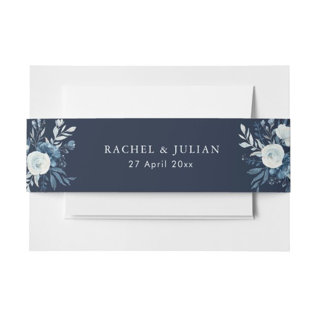 Moonlight Blue floral belly band (Front Example)