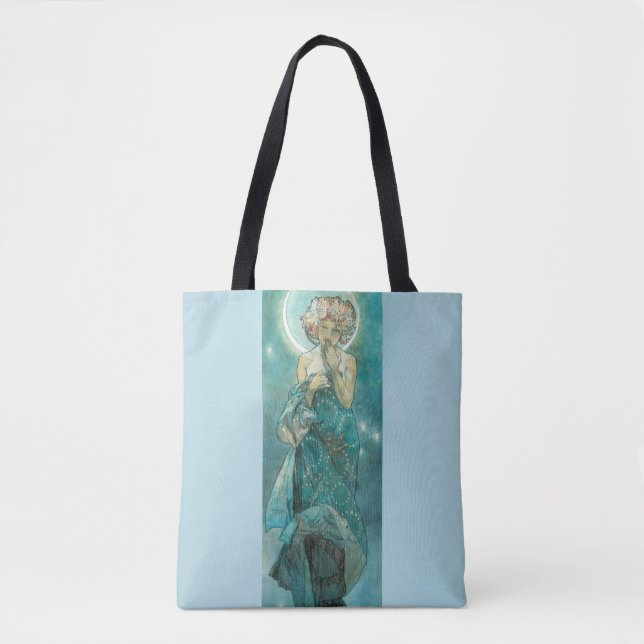 Moonlight by Alphonse Mucha Tote Bag (Front)