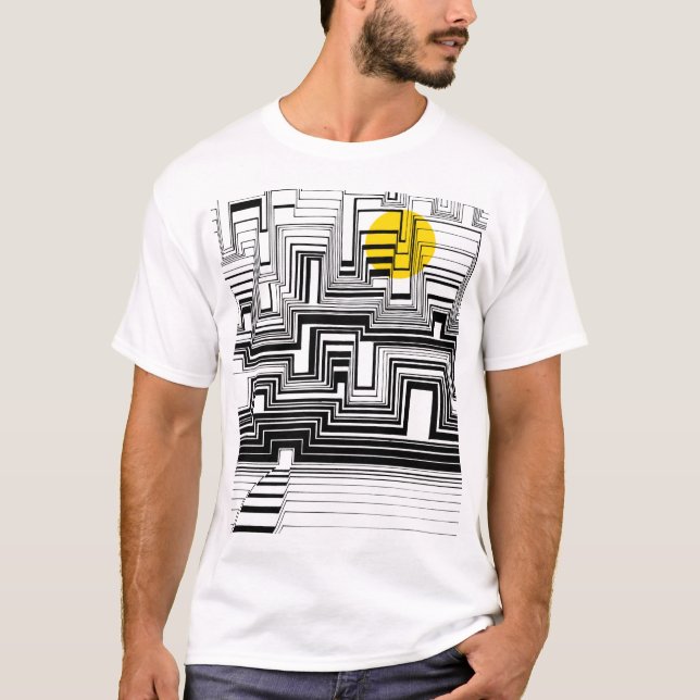Moonlight City Doodle Art T-Shirt (Front)