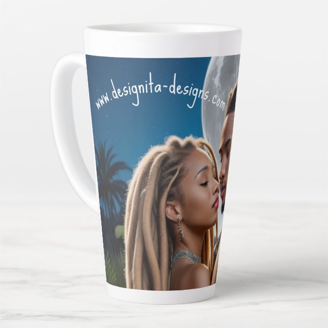 Moonlight Couple Love Mug – Romantic Digital Art  (Left Angle)
