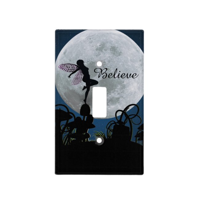 Moonlight dance believe fairy light switch cover (Front)