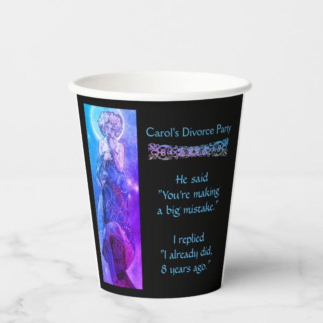 Moonlight Divorce Party Paper Cups (Front)