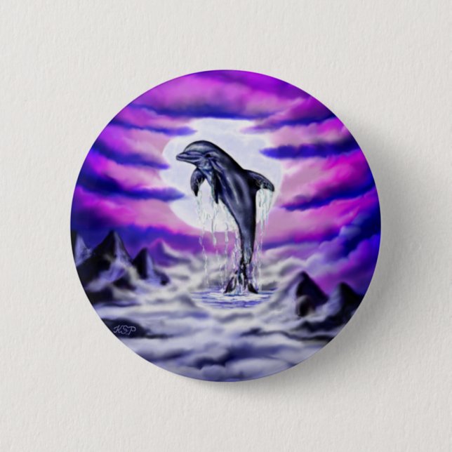 Moonlight Dolphin Button (Front)