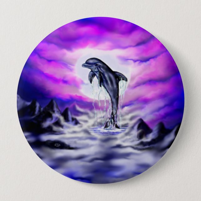 Moonlight Dolphin Button (Front)