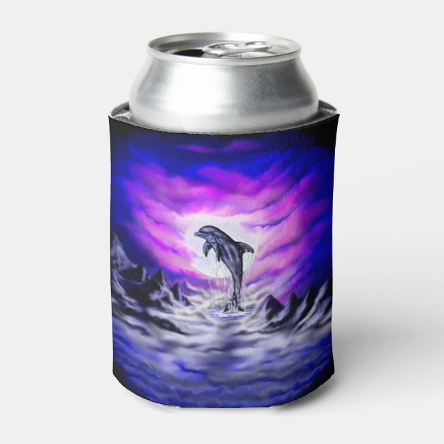 Moonlight Dolphin Can Cooler (Can Front)
