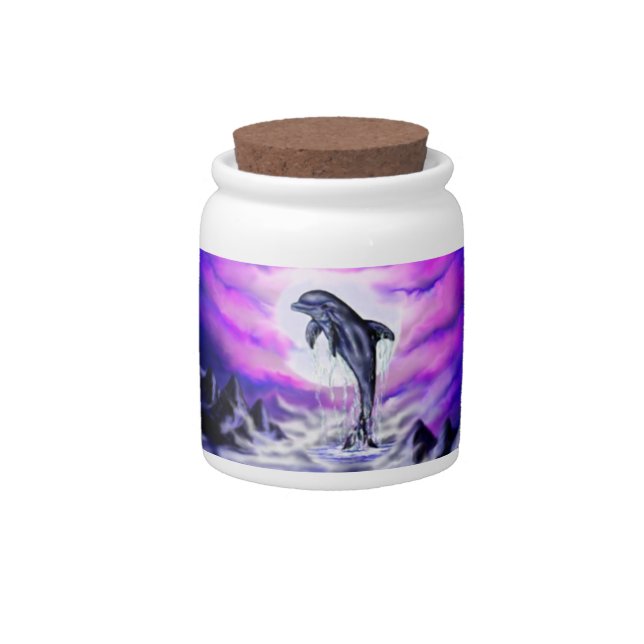 Moonlight Dolphin Candy Jar (Front)