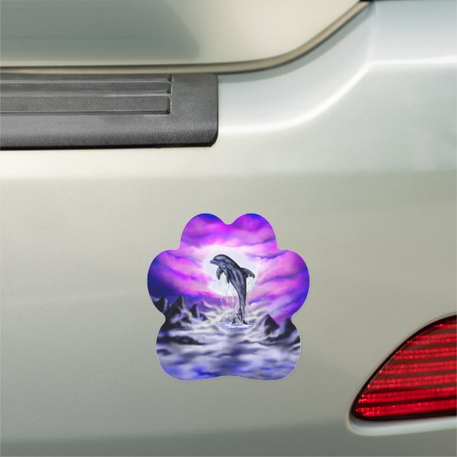 Moonlight Dolphin Car Magnet (In Situ)