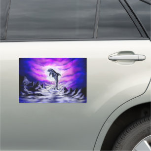 Moonlight Dolphin Car Magnet
