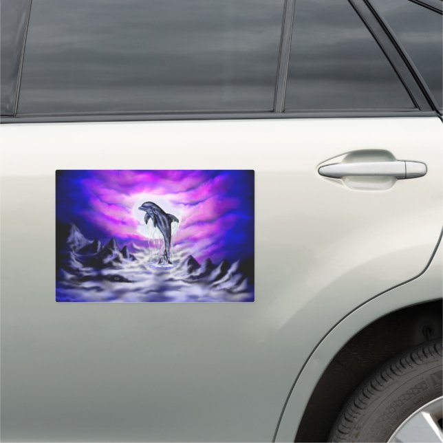 Moonlight Dolphin Car Magnet (In Situ)