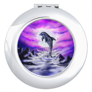Moonlight Dolphin Compact Mirror