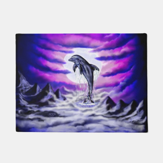 Moonlight Dolphin Doormat (Front)