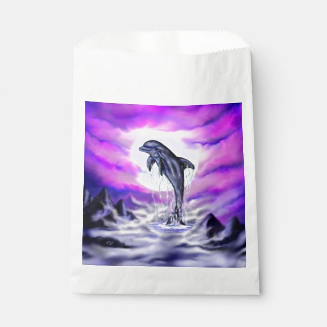 Moonlight Dolphin Favor Bag (Front)