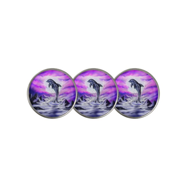Moonlight Dolphin Golf Ball Marker (3 Up)