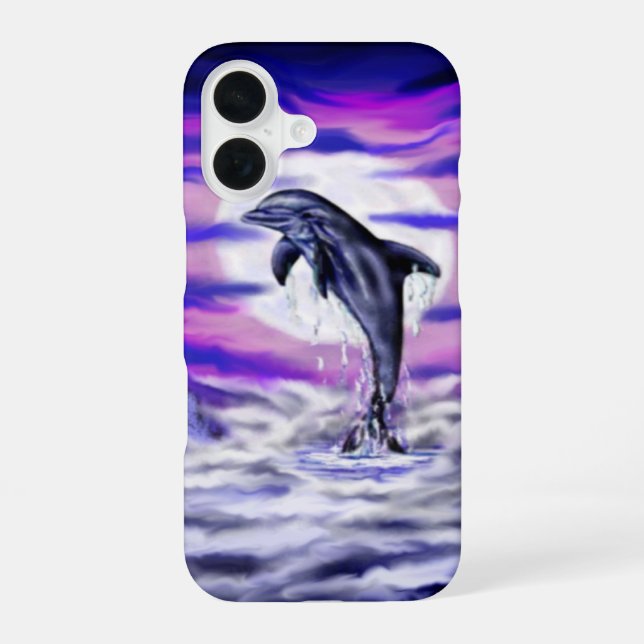 Moonlight Dolphin Iphone Case (Back)