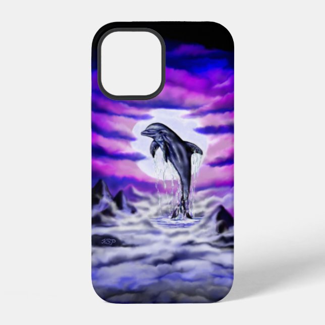 Moonlight Dolphin Iphone Case (Back)