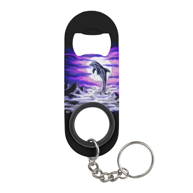 Moonlight Dolphin Keychain Bottle Opener (Back)