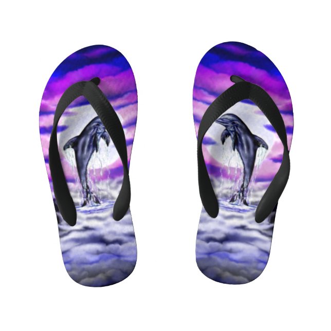 Moonlight Dolphin Kid's Flip Flops (Footbed)