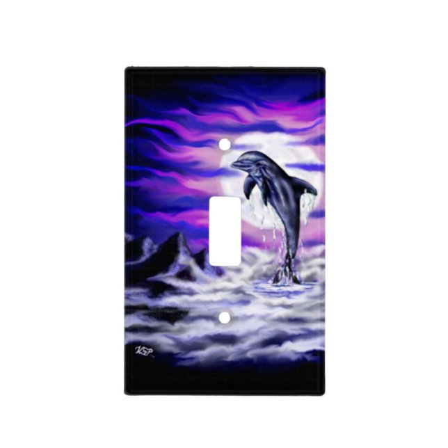 Moonlight Dolphin Light Switch Cover (Front)