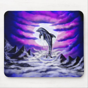 Moonlight Dolphin Mouse Pad