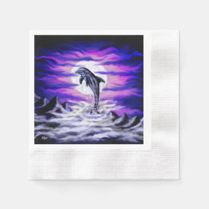 Moonlight Dolphin Paper Napkins