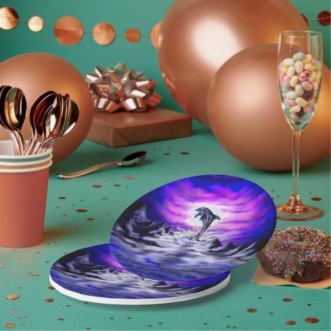 Moonlight Dolphin Paper Plates (Multi)