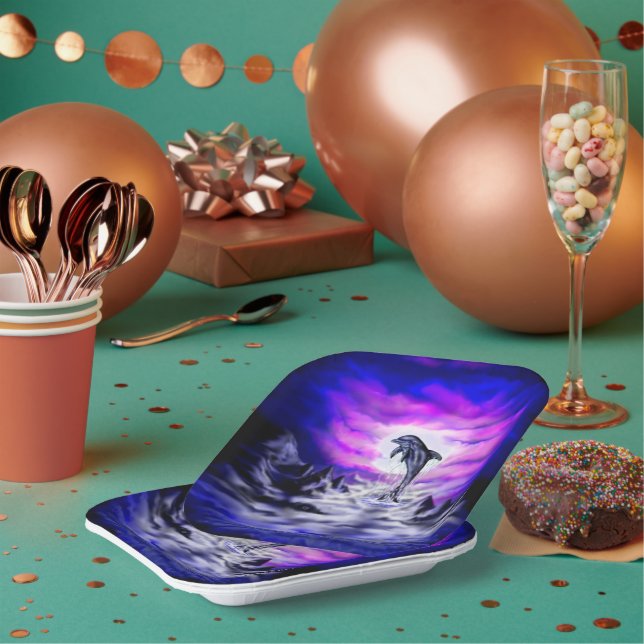 Moonlight Dolphin Paper Plates (Multi)