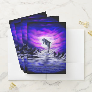 Moonlight Dolphin Pocket Folder