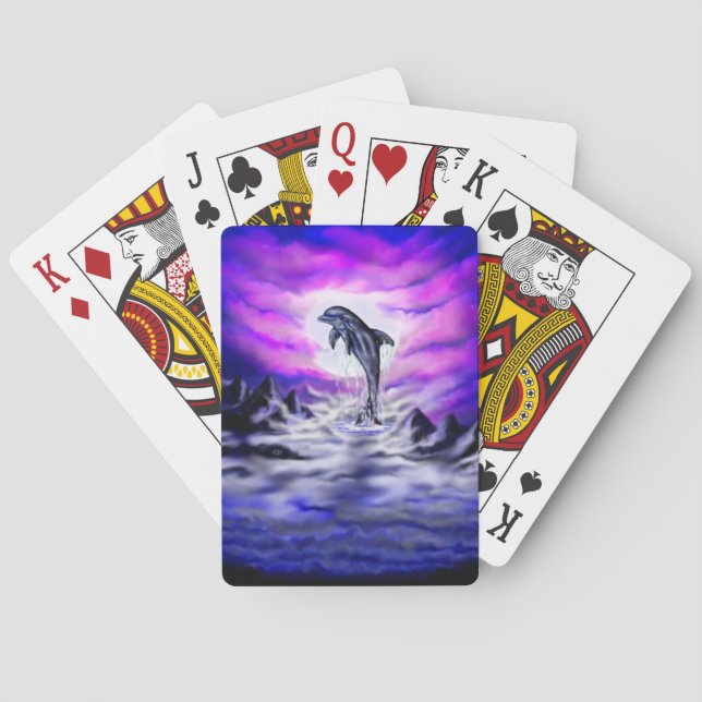 Moonlight Dolphin Poker Cards (Back)