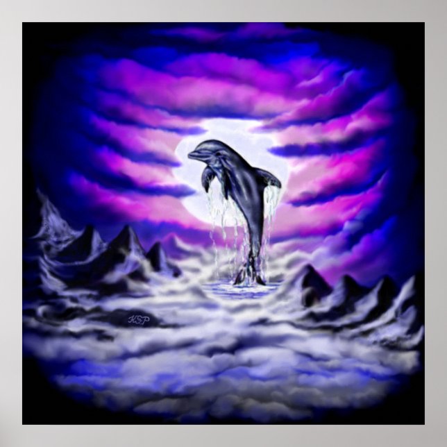 Moonlight Dolphin Poster (Front)