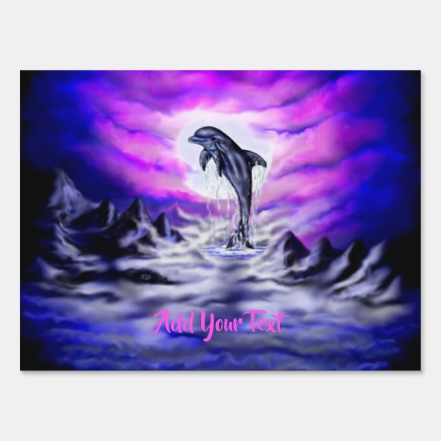 Moonlight Dolphin Sign (Front)
