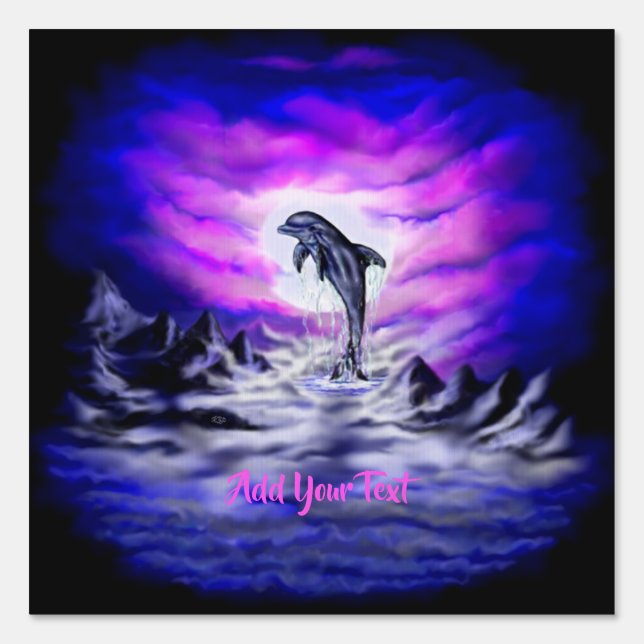 Moonlight Dolphin Sign (Front)