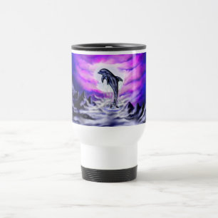 Moonlight Dolphin Travel Mug