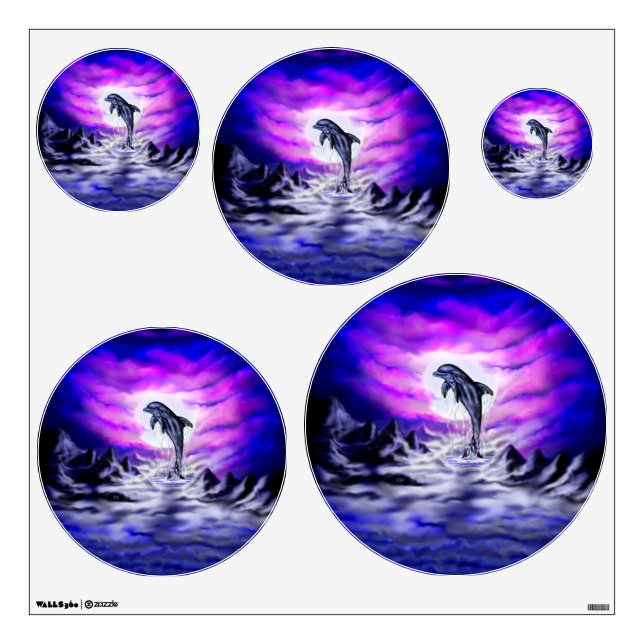 Moonlight Dolphin Wall Decal (Front)