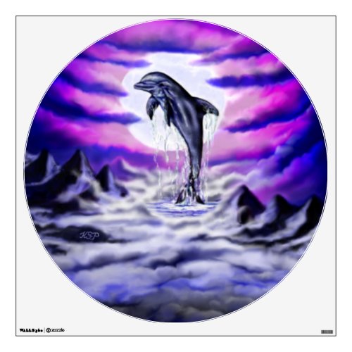 Moonlight Dolphin Wall Decal