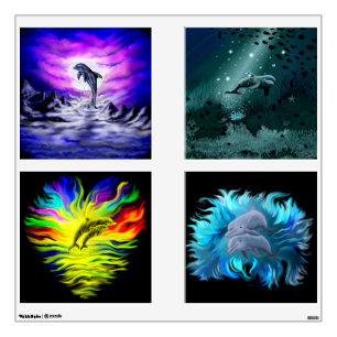 Moonlight Dolphin Wall Decal