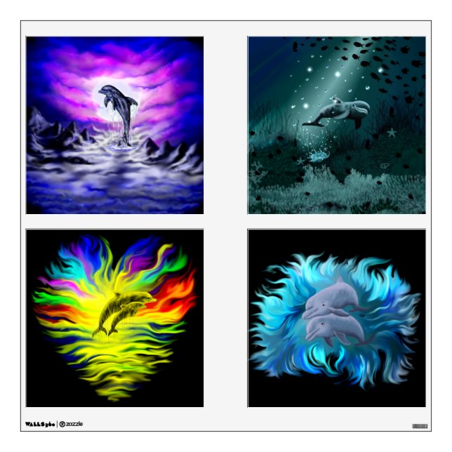 Moonlight Dolphin Wall Decal (Front)