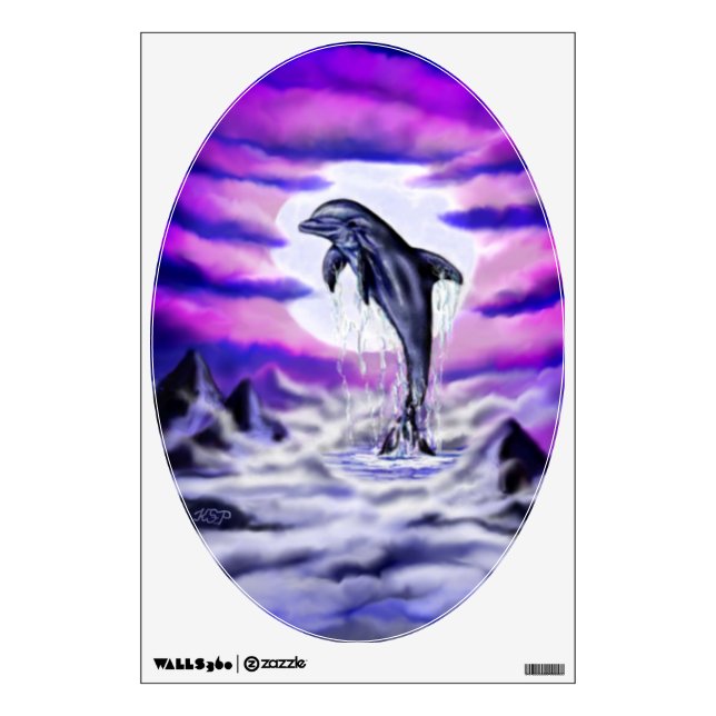 Moonlight Dolphin Wall Decal (Front)
