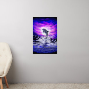 Moonlight Dolphin Wall Decal