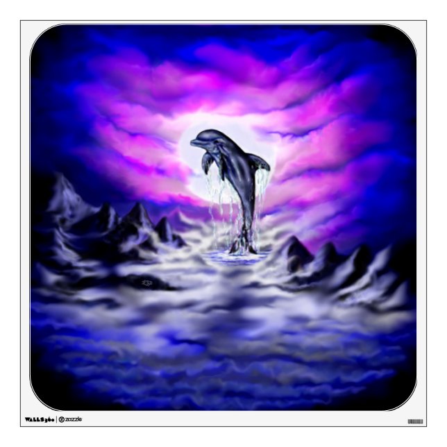 Moonlight Dolphin Wall Decal (Front)