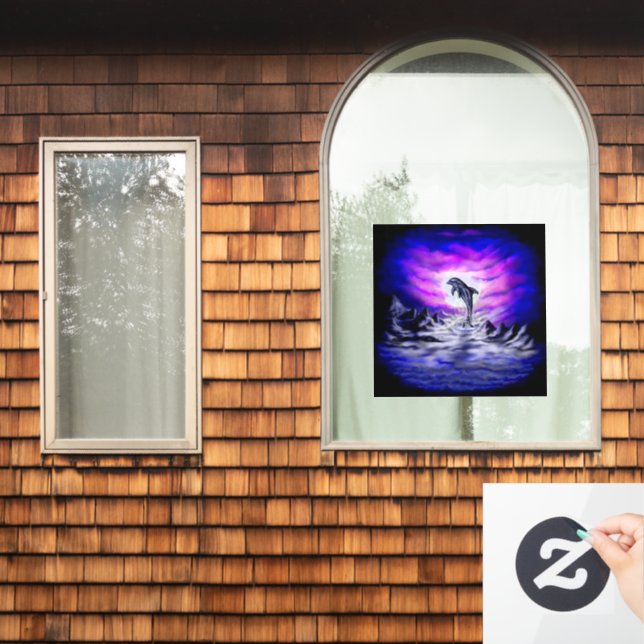 Moonlight Dolphin Window Cling (Home Window)