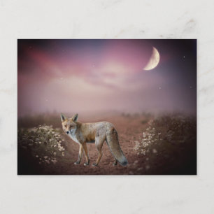 Moonlight Dream Fox Scene Postcard