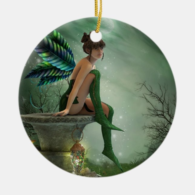 Moonlight Fairy Ceramic Ornament (Front)