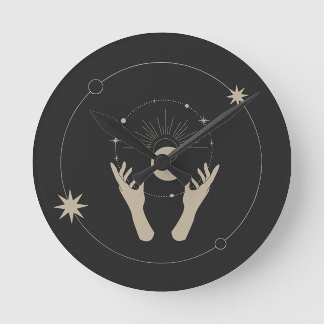 moonlight fantasy aesthetic design round clock (Front)