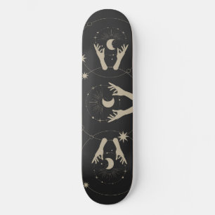moonlight fantasy aesthetic design skateboard