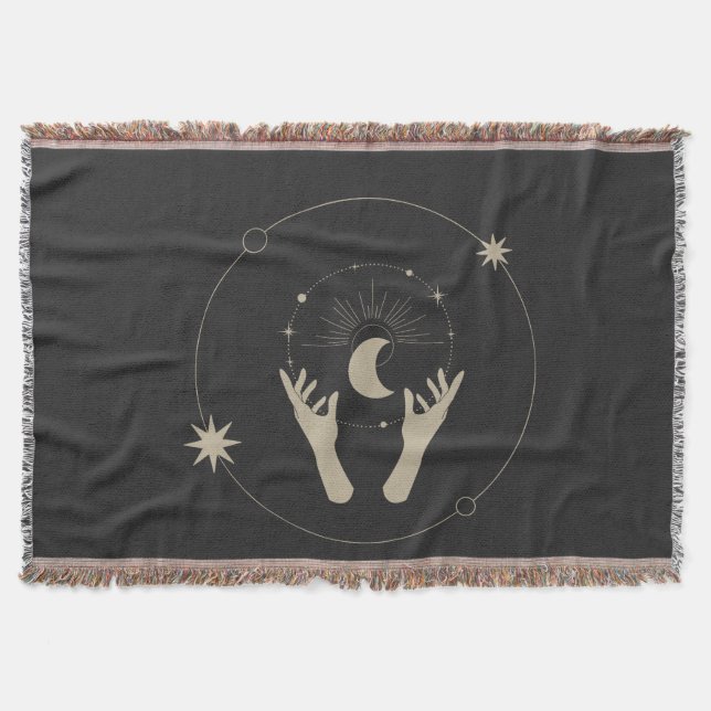 moonlight fantasy aesthetic design throw blanket (Front)