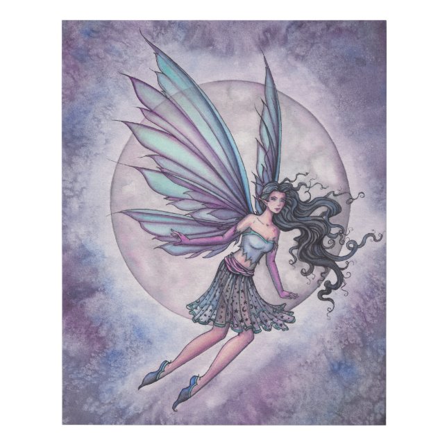 Moonlight Flight Fairy Fantasy Art Faux Canvas Print (Front)