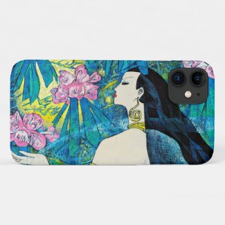 Moonlight Forest Hao Ping oriental abstract lady Case-Mate iPhone Case