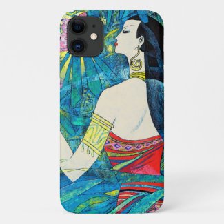 Moonlight Forest Hao Ping oriental abstract lady Case-Mate iPhone Case